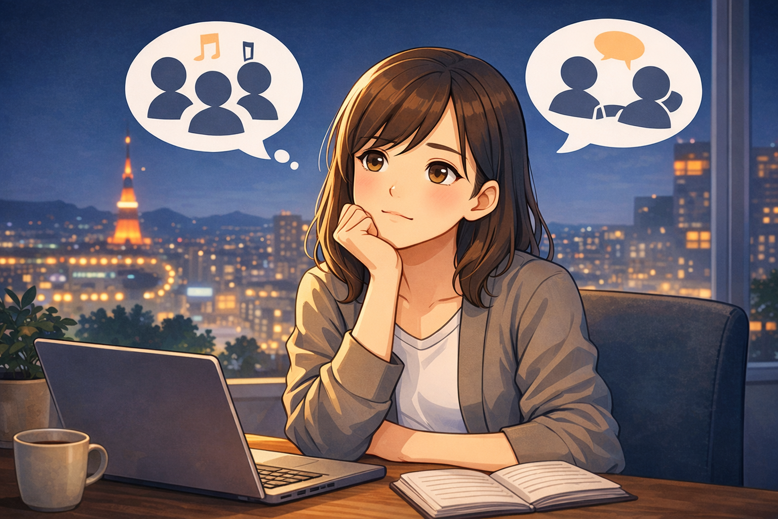 札幌でチャットレディの稼ぎ方について考えている女性のイメージ