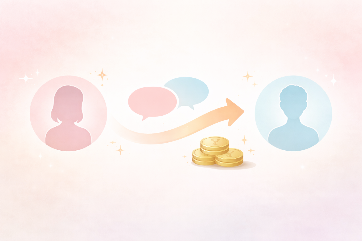 札幌チャットレディの報酬の仕組みを図解したイラスト