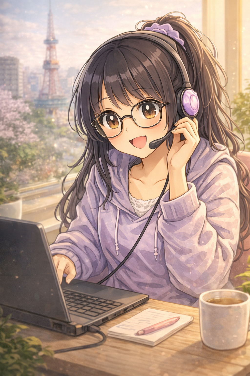 札幌でチャットレディとしてパソコンで接客する女性のイメージ